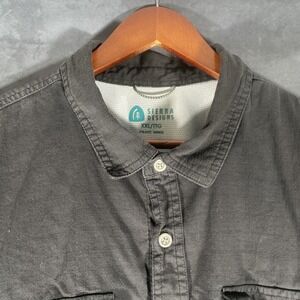 Sierra Designs Men's XXL Black Outdoors Camping Fishing Short Sleeve Shirt